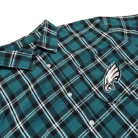 NFL Eagles short sleeve plaid button down - Picture 3 of 6